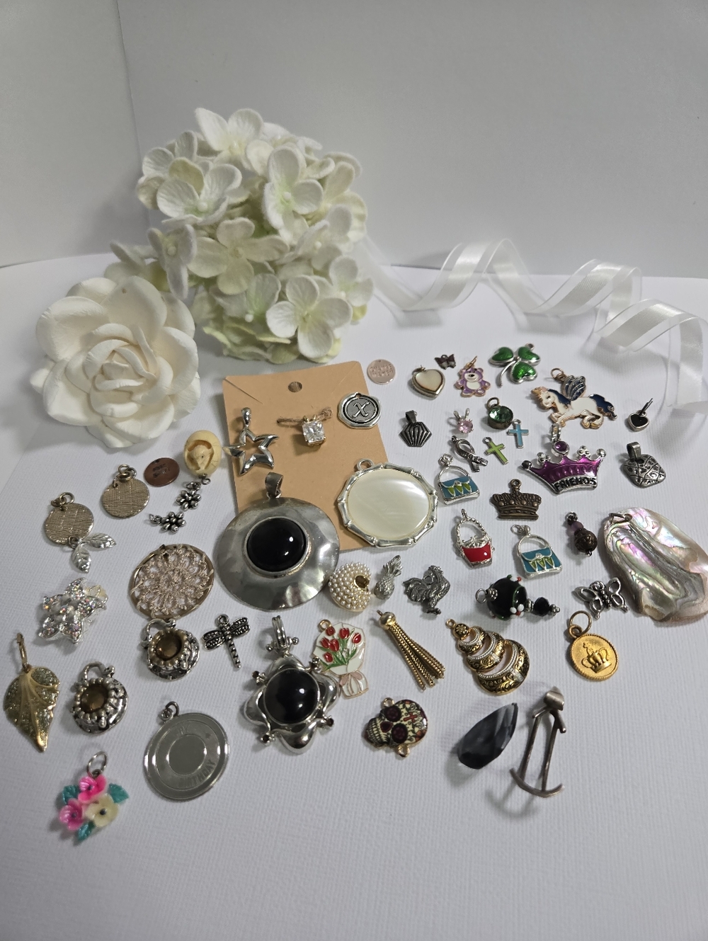 Vintage Jewelry Charm Pendant LOT over 50 Pieces